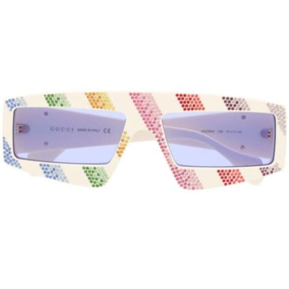 😊100% Authentic, 61 MM white multi Gucci glasses 👓 (SOLD OUT)